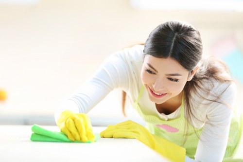 Clean freshly treated carpet fibers after steam cleaning
